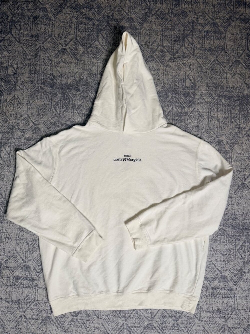 Maison Margiela Upside Down Reversed Logo Off-White Hoodie